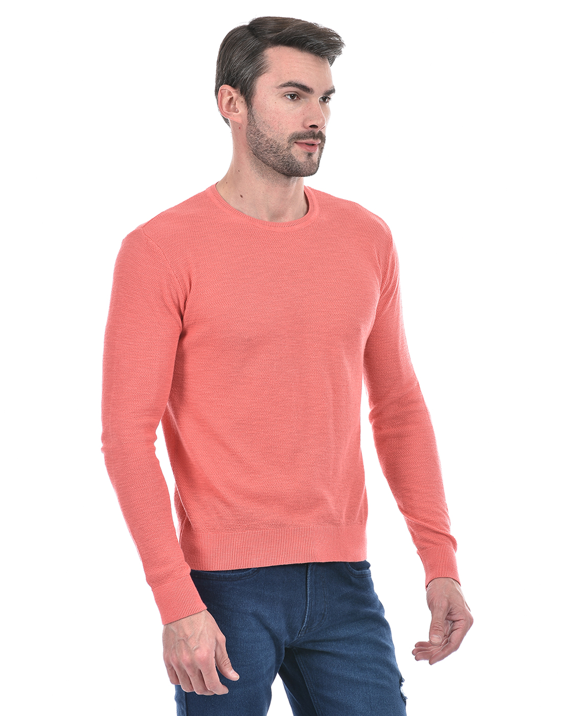 Numero Uno Men Solid Orange Sweater